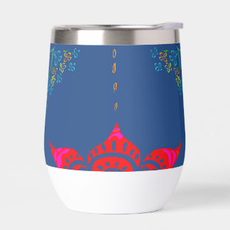 floral whimsy folk art colourful ditsy flowers blu