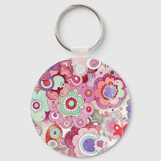 Floral Whimsy Key Ring (Front)
