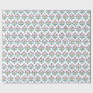 Floral Whimsy Modern Damask Delight. Wrapping Paper