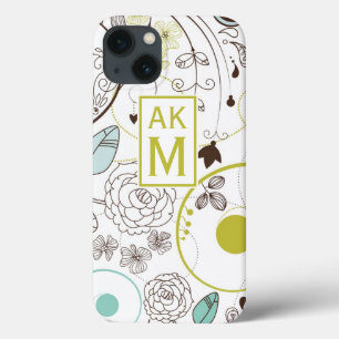 Floral Whimsy Pattern Monogram iPad Air Case