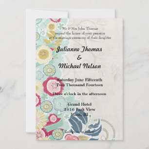 Floral Whimsy Wedding Invitation
