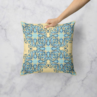 Floral Whirlwind in Yellow Cushion