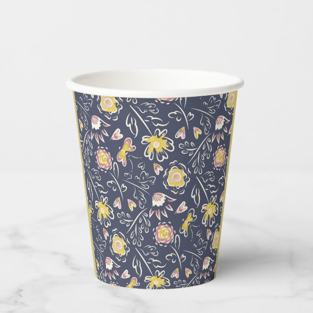Floral Whirlwind  Paper Cups (Front)