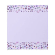 Floral Whisper Notepad - Soft Lavender Charm