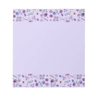 Floral Whisper Notepad - Soft Lavender Charm