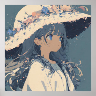 Floral Whispers: A Gentle Portrait Poster