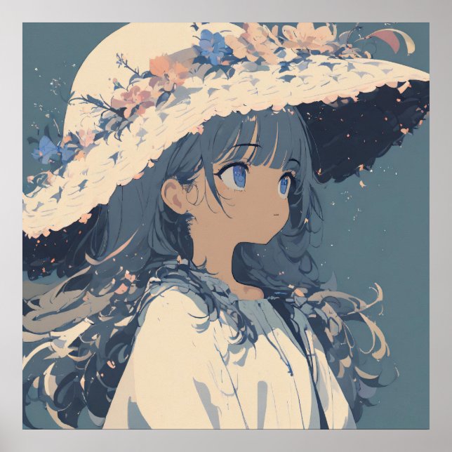 Floral Whispers: A Gentle Portrait Poster (Front)