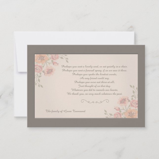 Floral Whispers Bereavement Thank You Card (Front)
