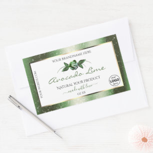 Floral White and Dark Green Product Label Add Logo