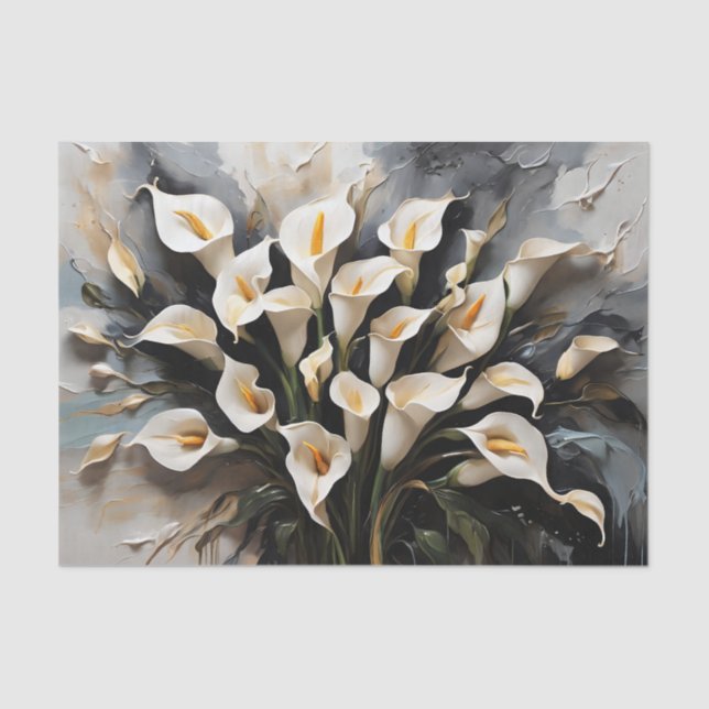Floral White Calla Lily Tissue Paper (Front)