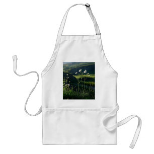 Floral White Daisy Nature Landscape Standard Apron