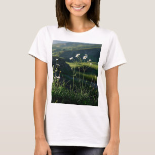 Floral White Daisy Nature Landscape T-Shirt