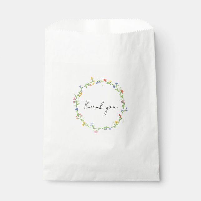 Floral white favour bag (Front)