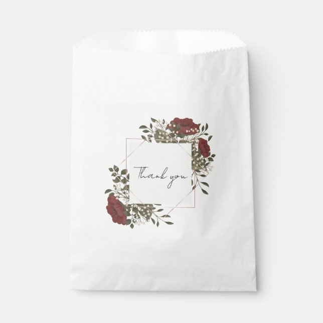Floral white favour bag  (Front)