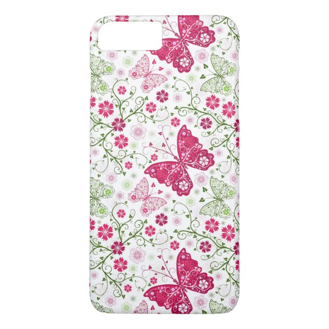 Floral White Pattern Case-Mate iPhone Case (Back)