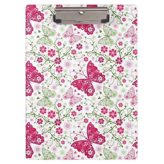 Floral White Pattern Clipboard (Front)