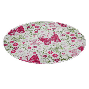 Floral White Pattern Cutting Board