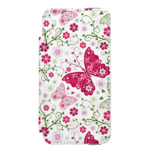 Floral White Pattern Incipio Watson™ iPhone 5 Wallet Case