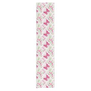 Floral White Pattern Short Table Runner