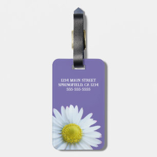 Floral White purple Custom  Luggage Tag