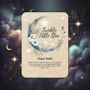 Floral White Twinkle Little Star Baby Shower Enclosure Card