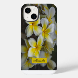 Floral White Yellow Plumeria Photography iPhone 14 Case