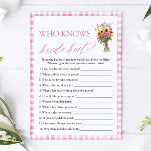 Floral Who Knows The Bride Best Bridal Shower Game Invitation