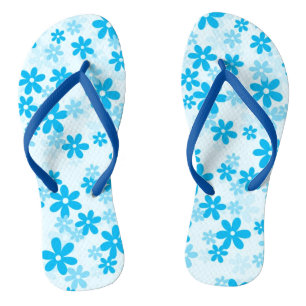 Floral Wide Straps, Womens 4 - Mens 3 Flip Flops