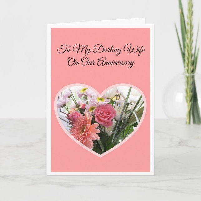 Floral Wife Personalised Wedding Anniversary Card (Front)