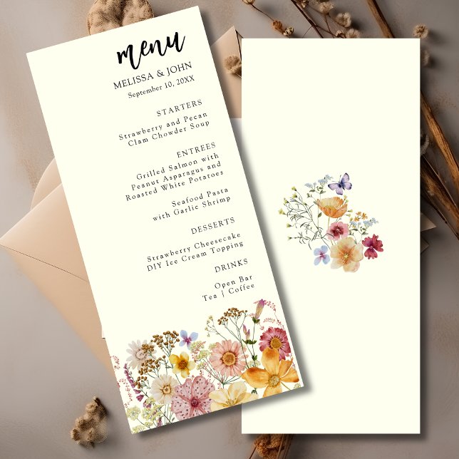 Floral Wildflower Boho Wedding Menu (Creator Uploaded)