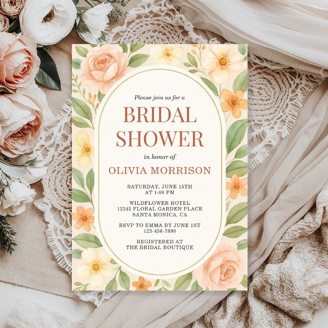 Floral Wildflower Botanical Bridal Shower Invitation (Creator Uploaded)