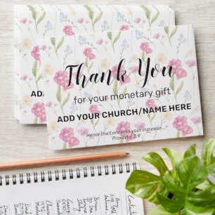Floral Wildflower Church Offerings Donations Cash Envelope