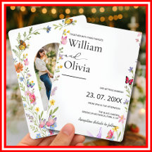 Floral Wildflower Elegant Boho Butterflies Wedding