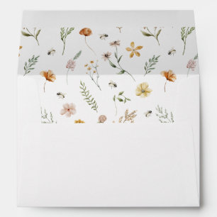 Floral Wildflower Gender Neutral Baby Shower  Envelope