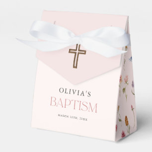 Floral Wildflower Girl Baptism Party Favour Box