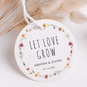 Floral Wildflower Let Love Grow Wedding Seeds Favour Tags