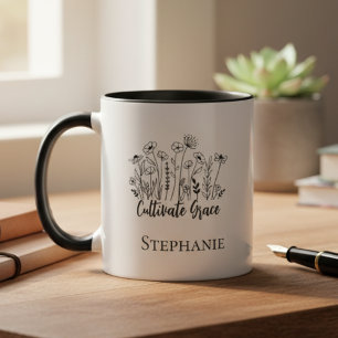Floral Wildflower Mug – Meaningful Gift for Her