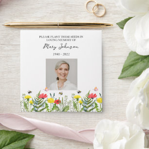 Floral Wildflower Seed Packet Memorial Funeral Envelope