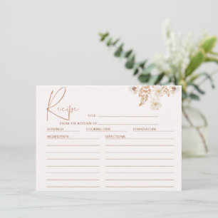 Floral Wildflowers Bridal Shower Recipe Card