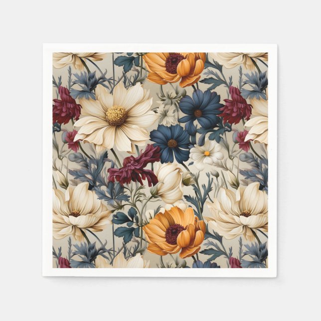 Floral Wildflowers Modern Napkin (Front)