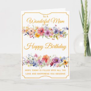 Floral Wildflowers Mother Birthday Card