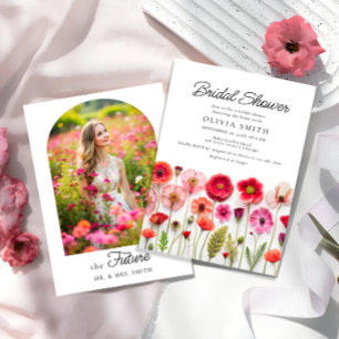 Floral Wildflowers Photo Bridal Shower Invitation
