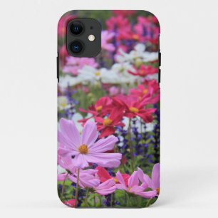 Floral, wildflowers, pinks, white, blue, green iPhone 11 case