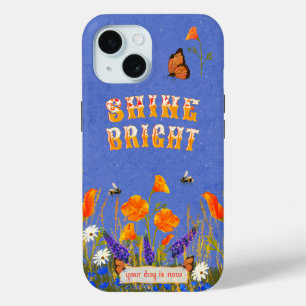 Floral Wildflowers Poppies Butterflies Inspiration iPhone 15 Case