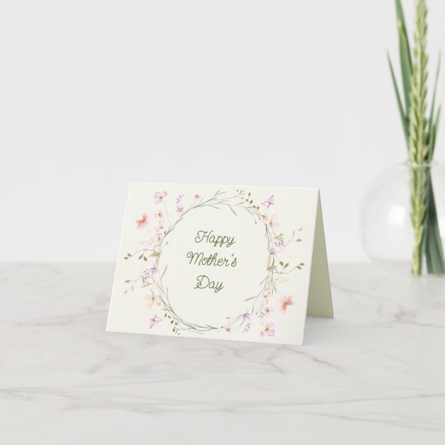 Floral Wildflowers Rustic Boho Scripture Birthday  Thank You Card (Front)