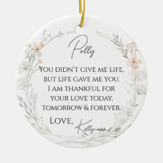 Floral Wildflowers Stepmother Of The Bride Gift Ceramic Tree Decoration