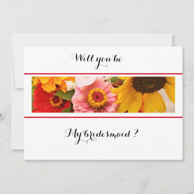 Floral Will You be My Bridesmaid Card (Front)