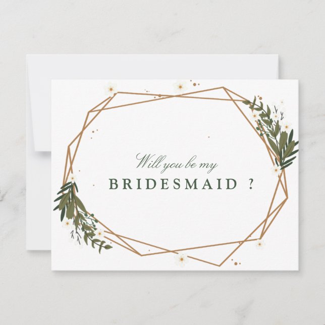 floral will you be my bridesmaid card (Front)