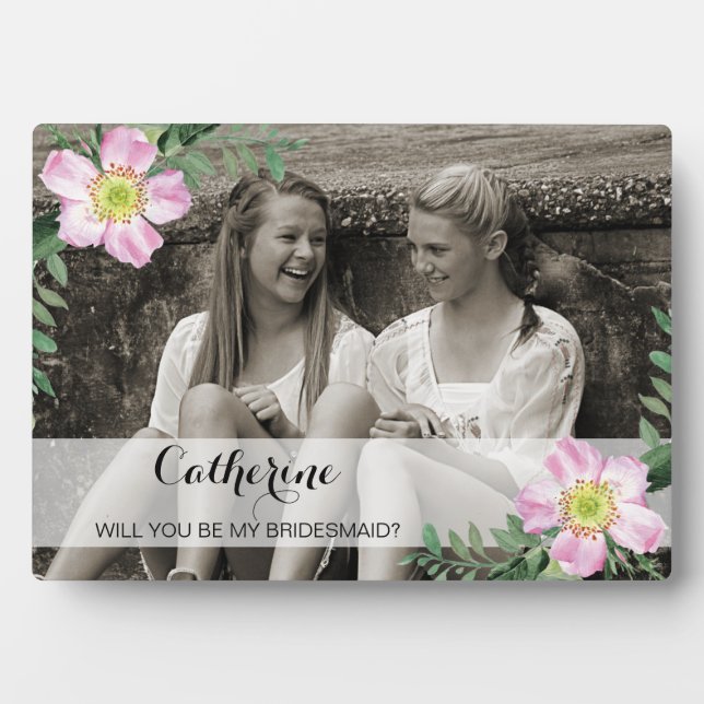 Floral Will You Be My bridesmaid photo frame (Front)