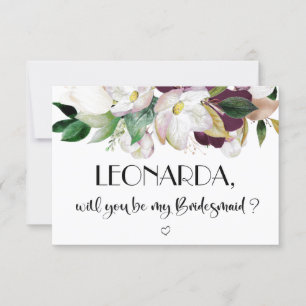 Floral Will you be my Bridesmaid proposal card
